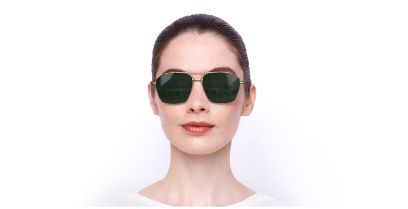 LUNETTES DE SOLEIL femme STELLAIRE14F doré/écaille - Vue de face