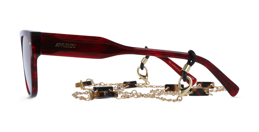Lunettes de vue femme CARACTÈRES AUDACIEUSE rouge marbré - Vue de face