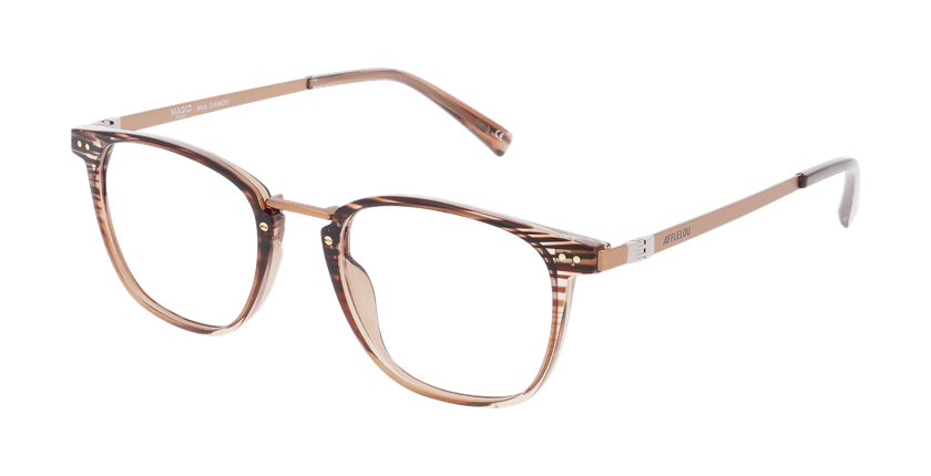Lunettes de vue homme DAMON marron/dorée - Vue de face