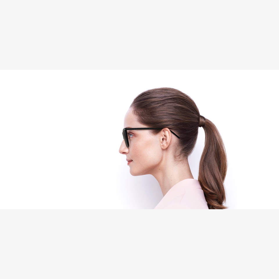 Lunettes de soleil femme SL 384 noir - Vue de côté