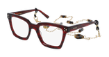 Lunettes de vue femme CARACTÈRES MYSTERIEUSE rouge marbré - Vue de face