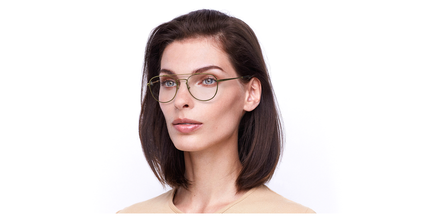 Lunettes de vue 0RX6414 dorée - Vue de 3/4