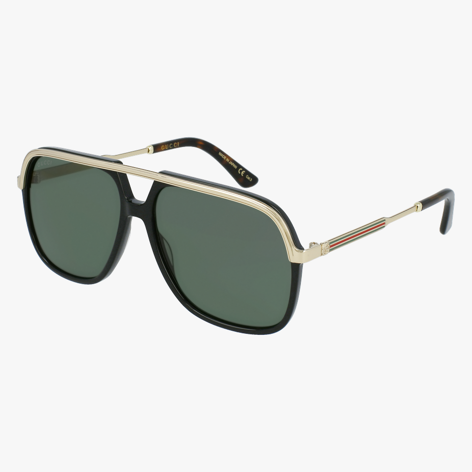 Lunettes de soleil GG0200S dorée - Vue de 3/4