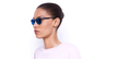 LUNETTES DE SOLEIL femme KESSY POLARIZED bleu/blanc - vue de 3/4