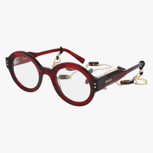 Lunettes de vue femme CARACTÈRES PERSPICACE rouge marbré