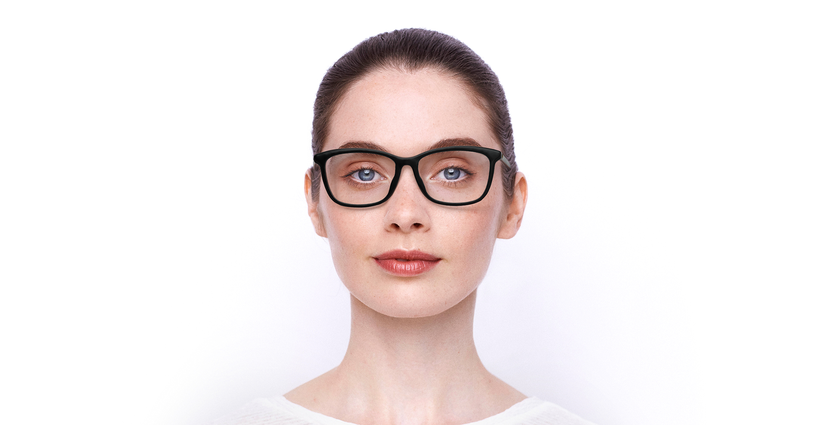 Lunettes de vue femme MONTAIGNE55F noir/bleu - Vue de face