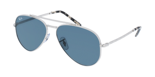 LUNETTES DE SOLEIL NEW AVIATOR argenté/bleu