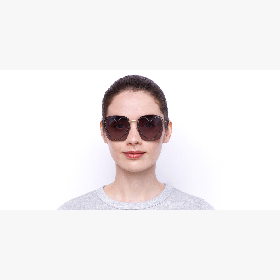 Lunettes de soleil femme MARC493S dorée - Vue de face
