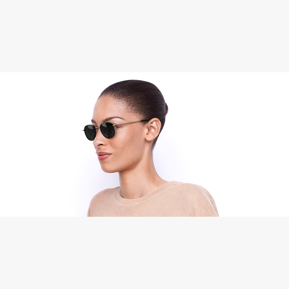 Lunettes de soleil SL 361 noir/dorée - Vue de 3/4