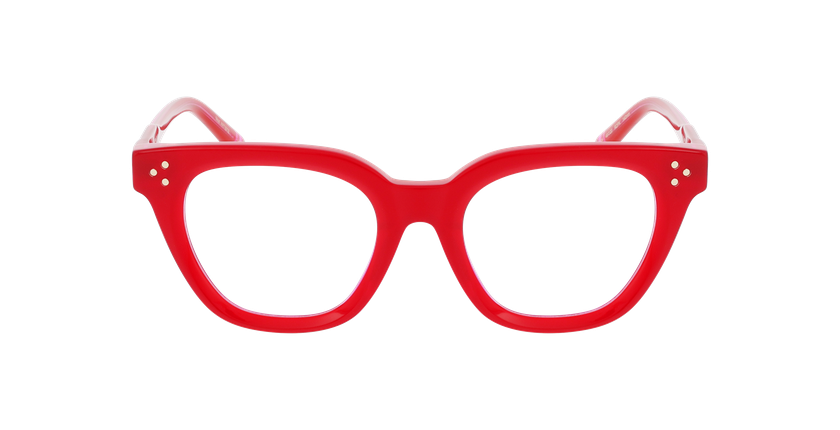 Lunettes de vue femme CARACTÈRES ARTISTE rouge/rose - Vue de face