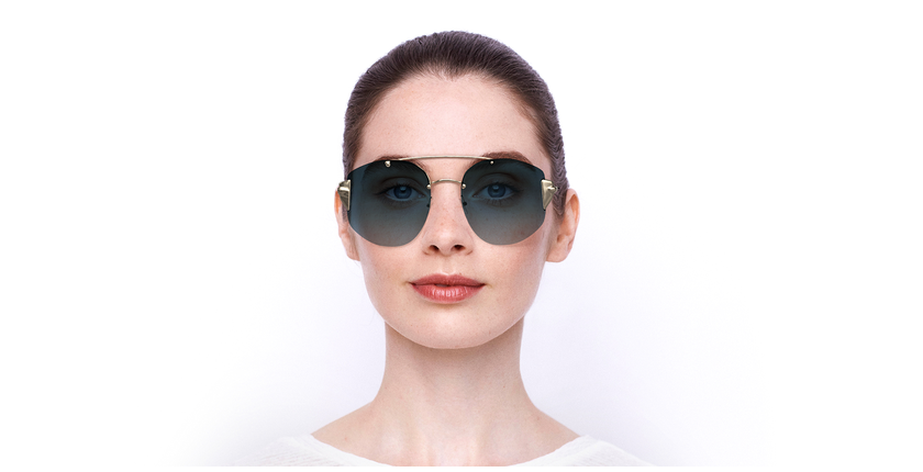 LUNETTES DE SOLEIL femme DIORSTRONGER doré - Vue de face