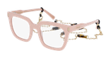 Lunettes de vue femme CARACTÈRES REVEUSE rose/dorée - Vue de face