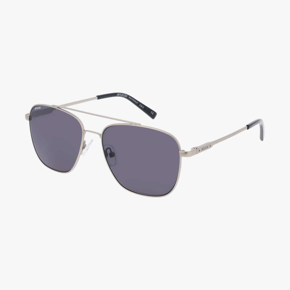 Lunettes de soleil homme KINGSLEY argenté - Vue de face