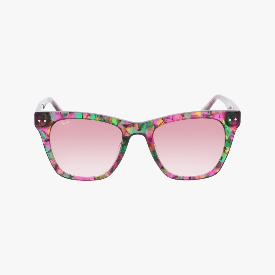 Lunettes de soleil femme JANIE rose/dorée - Vue de face