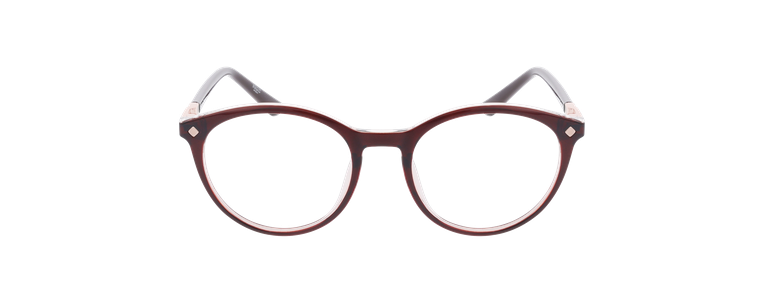 Lunettes de vue femme MAGIC257 marron/rose - Vue de face