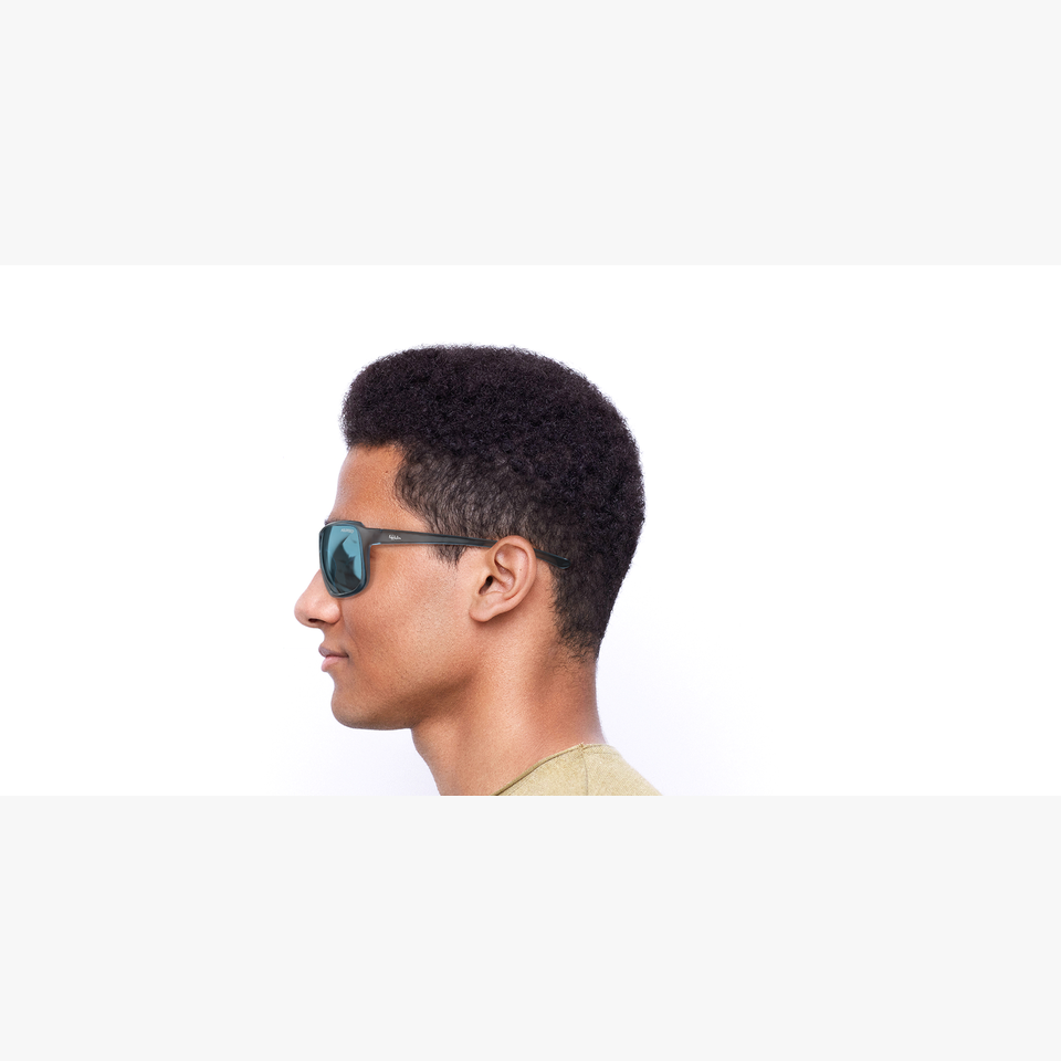 Lunettes de soleil homme MASON bleu foncé mat/blanc - Vue de face
