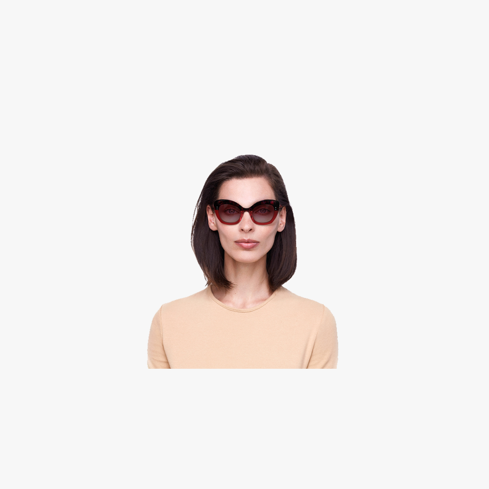Lunettes de soleil femme MALICIEUSE rouge - Vue de face
