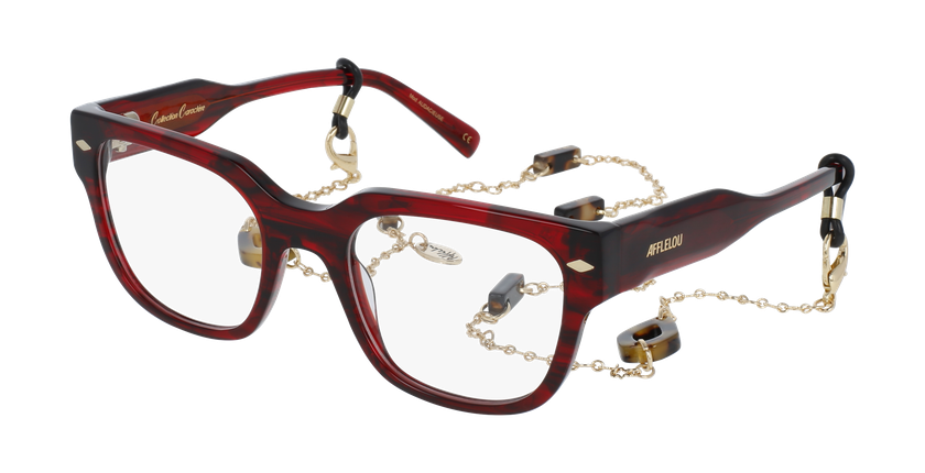 Lunettes de vue femme CARACTÈRES AUDACIEUSE rouge marbré - Vue de face