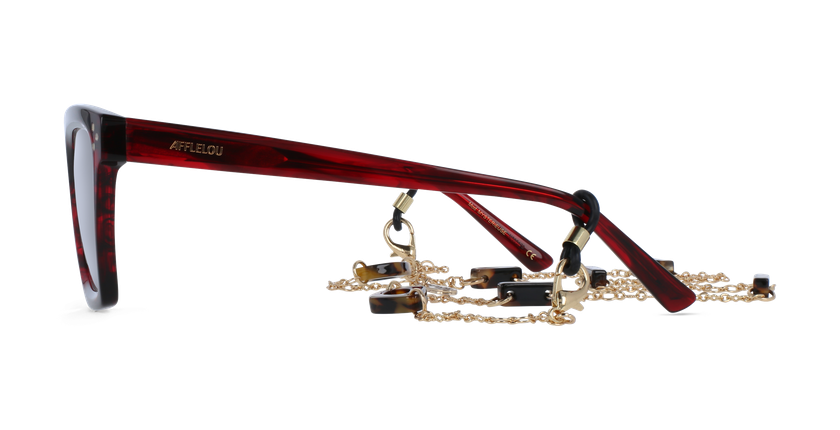 Lunettes de vue femme CARACTÈRES MYSTERIEUSE rouge marbré - Vue de face