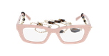 Lunettes de vue femme CARACTÈRES CRÉATIVE rose/dorée - Vue de face