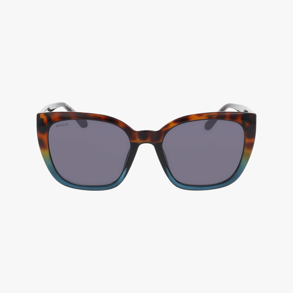 Lunettes de soleil femme IVREA écaille/bleu - Vue de face
