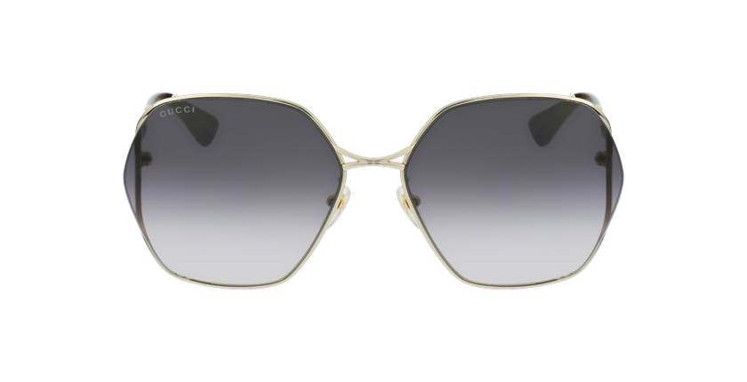 LUNETTES DE SOLEIL femme GG0818SA doré/gris - Vue de face
