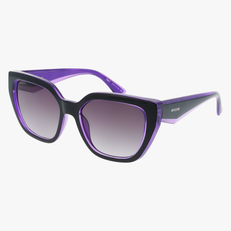 Lunettes de soleil femme LUCIA noir/violet - Vue de face
