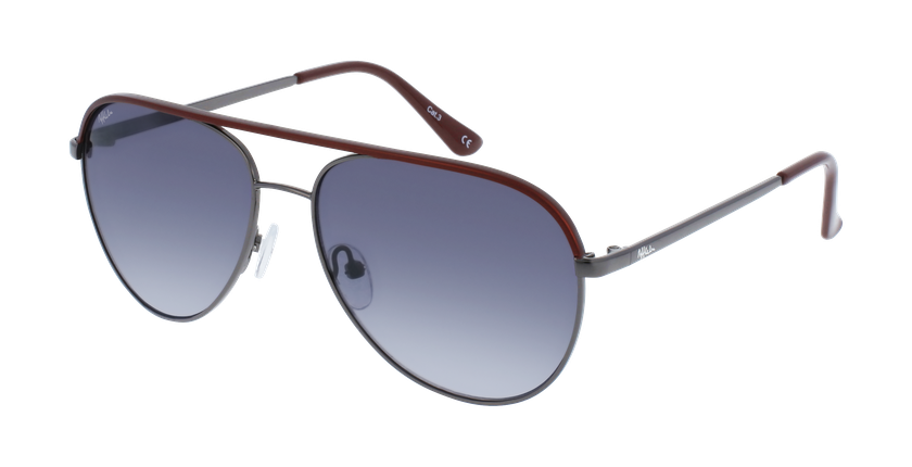 LUNETTES DE SOLEIL homme LISANDRO gris/rouge - Vue de face