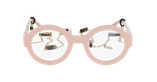 Lunettes de vue femme CARACTÈRES PERSPICACE rose/dorée - Vue de face