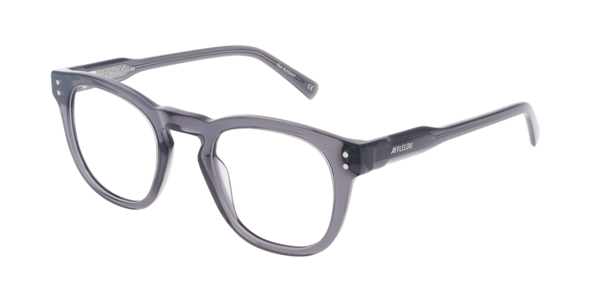 Lunettes de vue homme CARACTÈRES ELEGANT gris/cristal - Vue de face