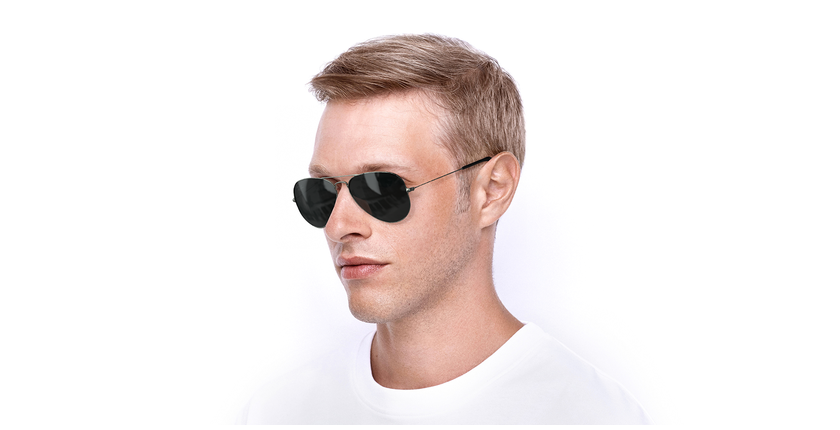 LUNETTES DE SOLEIL AVIATOR L gris - vue de 3/4