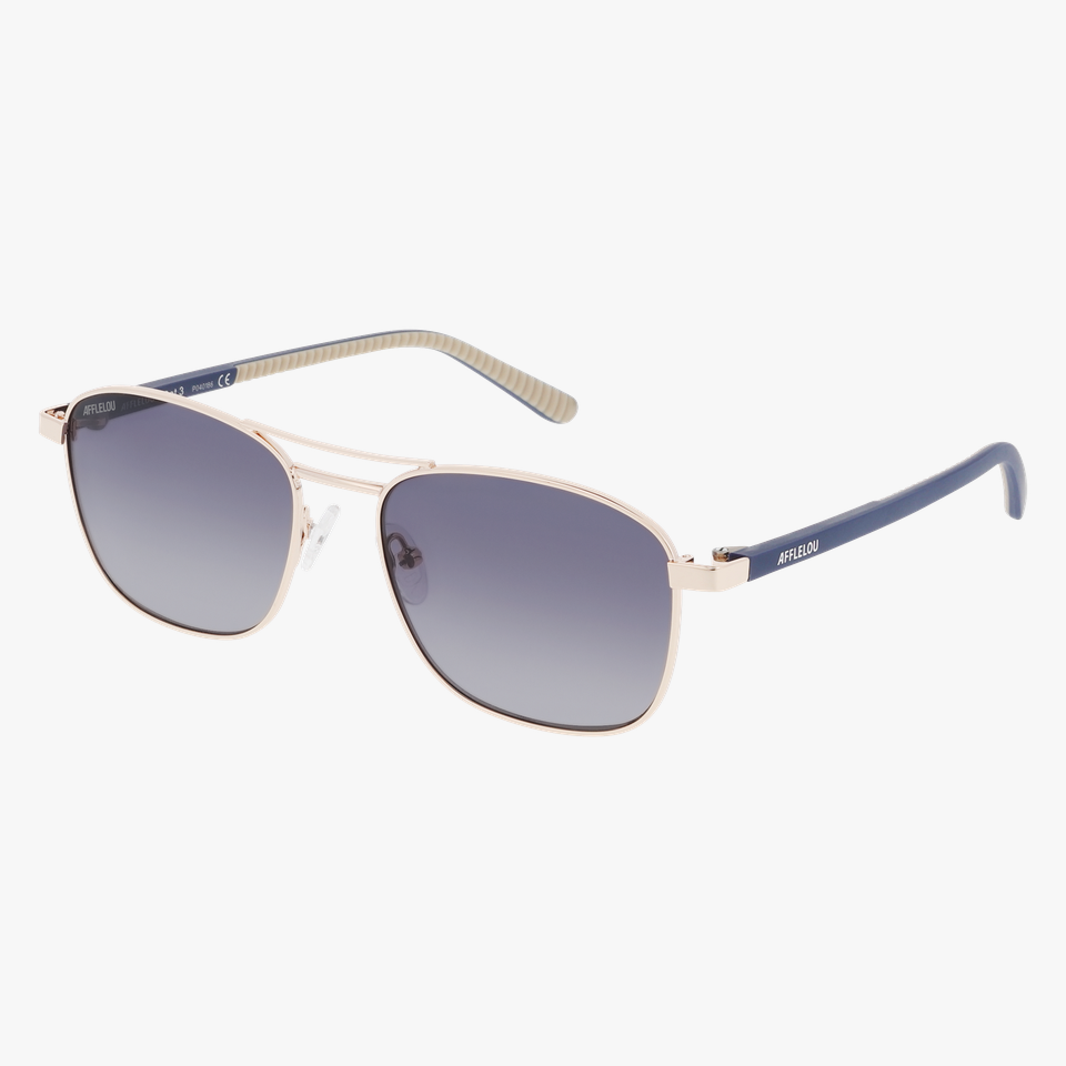 Lunettes de soleil homme LANDON POLARIZED bleu - Vue de face