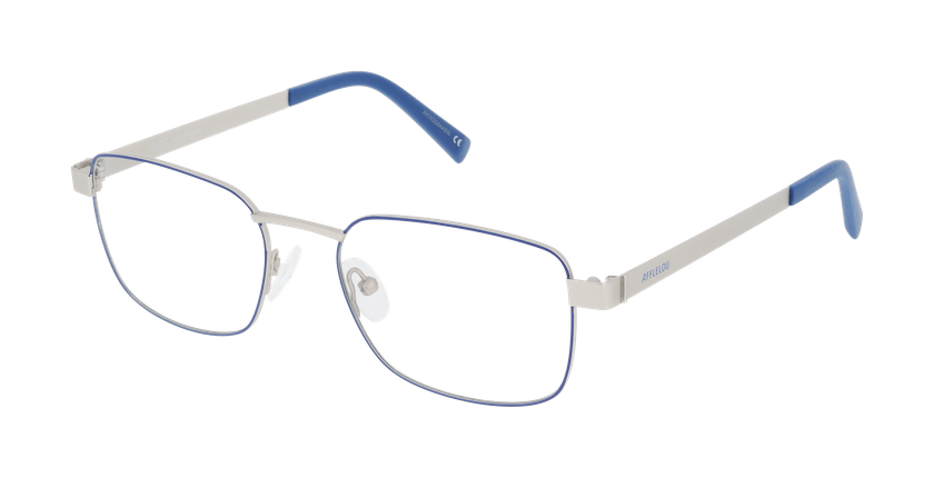 Lunettes de vue homme ERWAN argenté/bleu - Vue de face