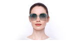 LUNETTES DE SOLEIL femme GU7845 beige/bleu cristal - Vue de face
