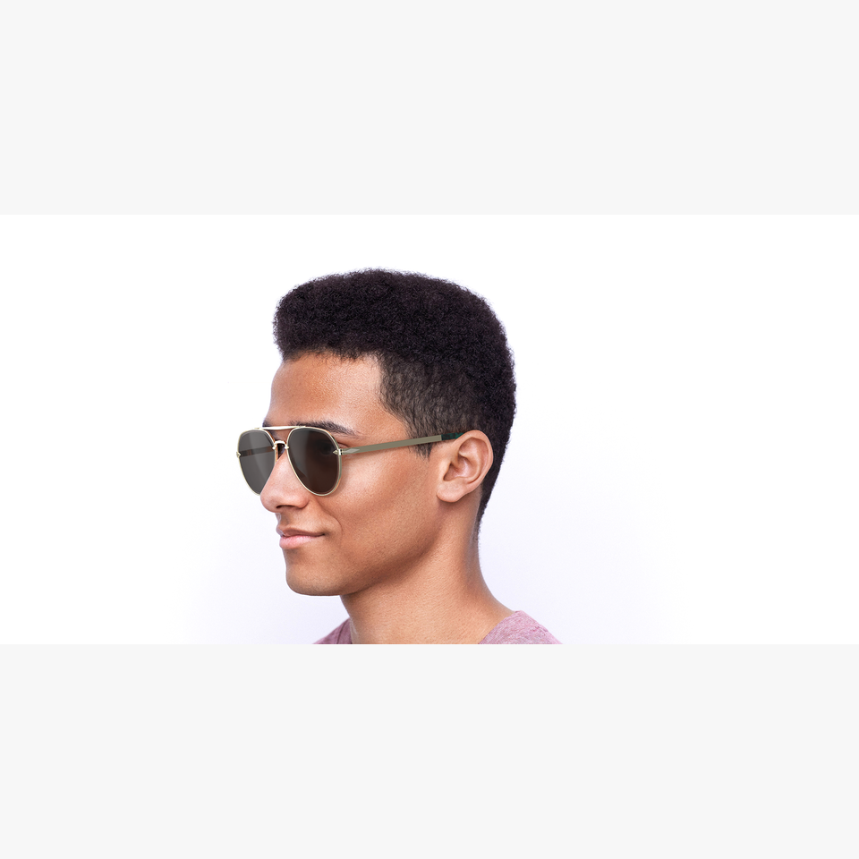 Lunettes de soleil homme DB 7037/G/S dorée - Vue de face