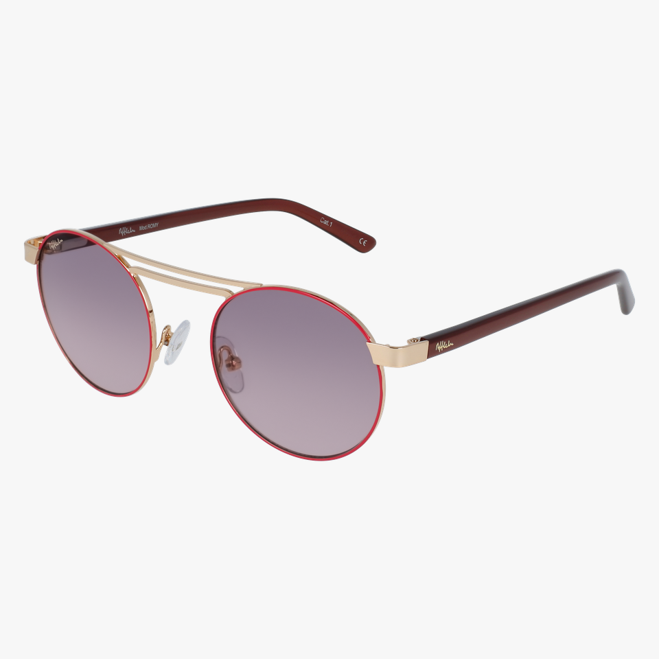 Lunettes de soleil femme ROMY rose/dorée - Vue de face