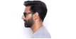 LUNETTES DE SOLEIL homme L967S bleu - Vue de côté