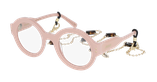 Lunettes de vue femme CARACTÈRES PERSPICACE rose/dorée - Vue de face