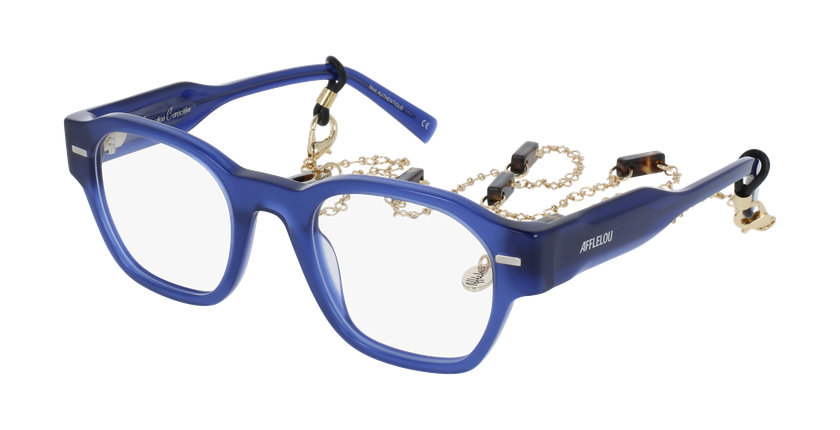 Lunettes de vue femme CARACTÈRES AUTHENTIQUE bleu/violet - Vue de face
