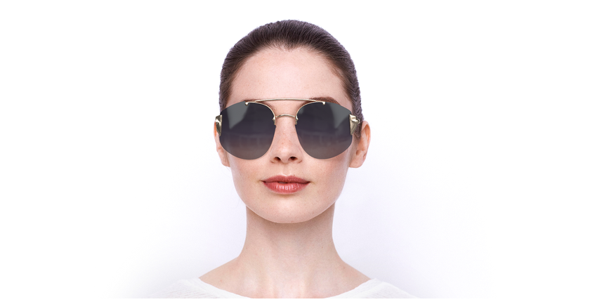 LUNETTES DE SOLEIL femme DIORSTRONGER doré - Vue de face