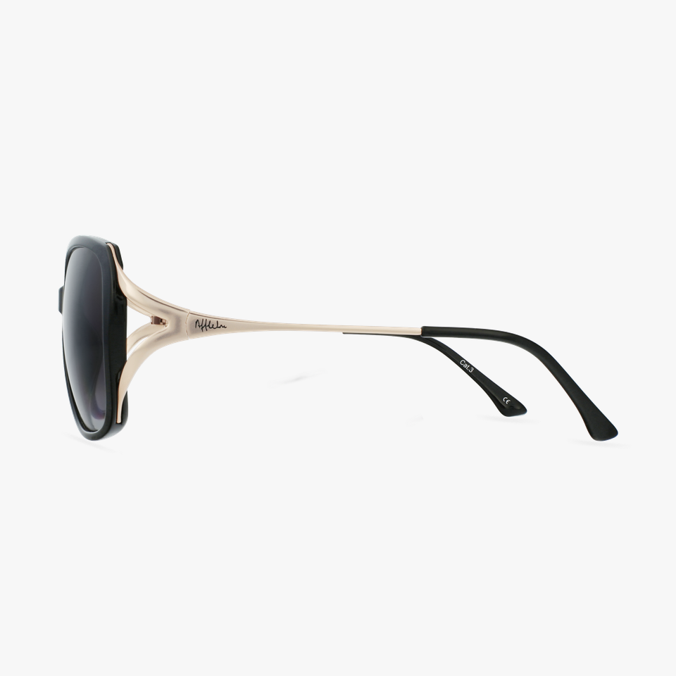 Lunettes de soleil femme ROSALES noir/dorée - Vue de côté