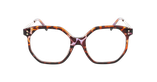 Lunettes de vue femme FANNIE écaille/violet - Vue de face