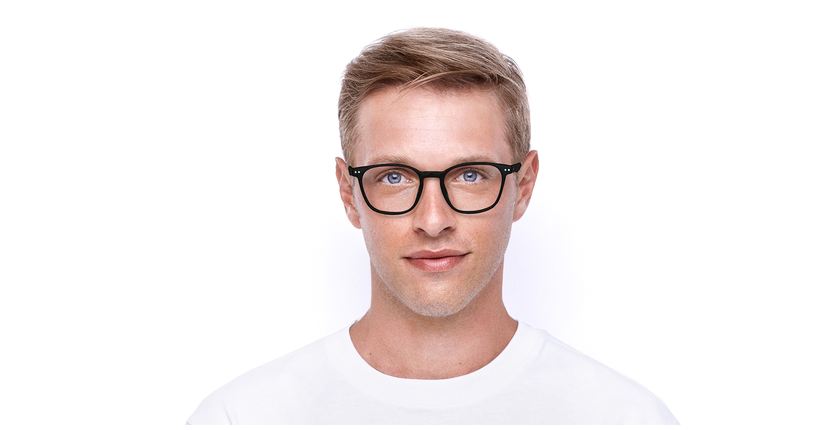 Lunettes de vue homme AYMERIC noir/vert - Vue de face