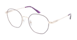 Lunettes de vue femme AMANDINE violet/dorée - Vue de face