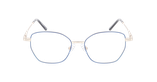 Lunettes de vue femme MARINE bleu/dorée - Vue de face
