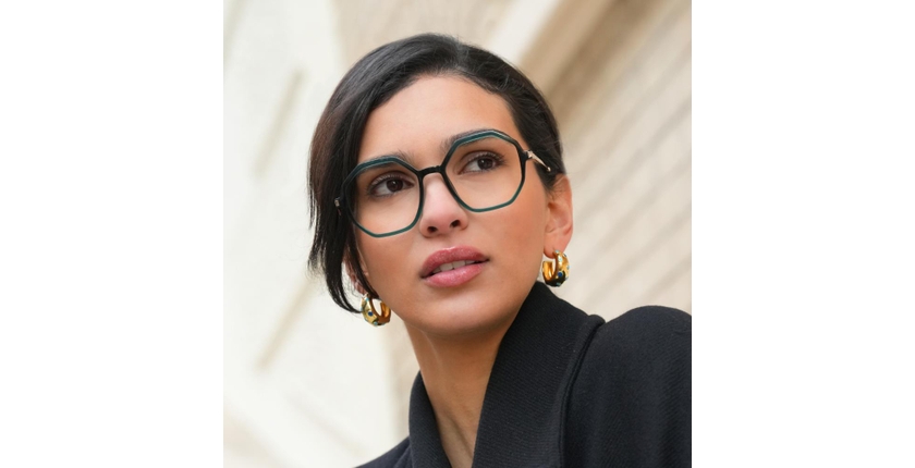 Lunettes de vue femme DIANE vert - Vue de face