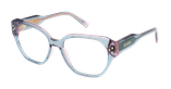 Lunettes de vue femme CARACTÈRES RAFFINÉE bleu/violet - Vue de face