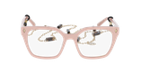 Lunettes de vue femme CARACTÈRES EFFRONTEE rose/dorée - Vue de face