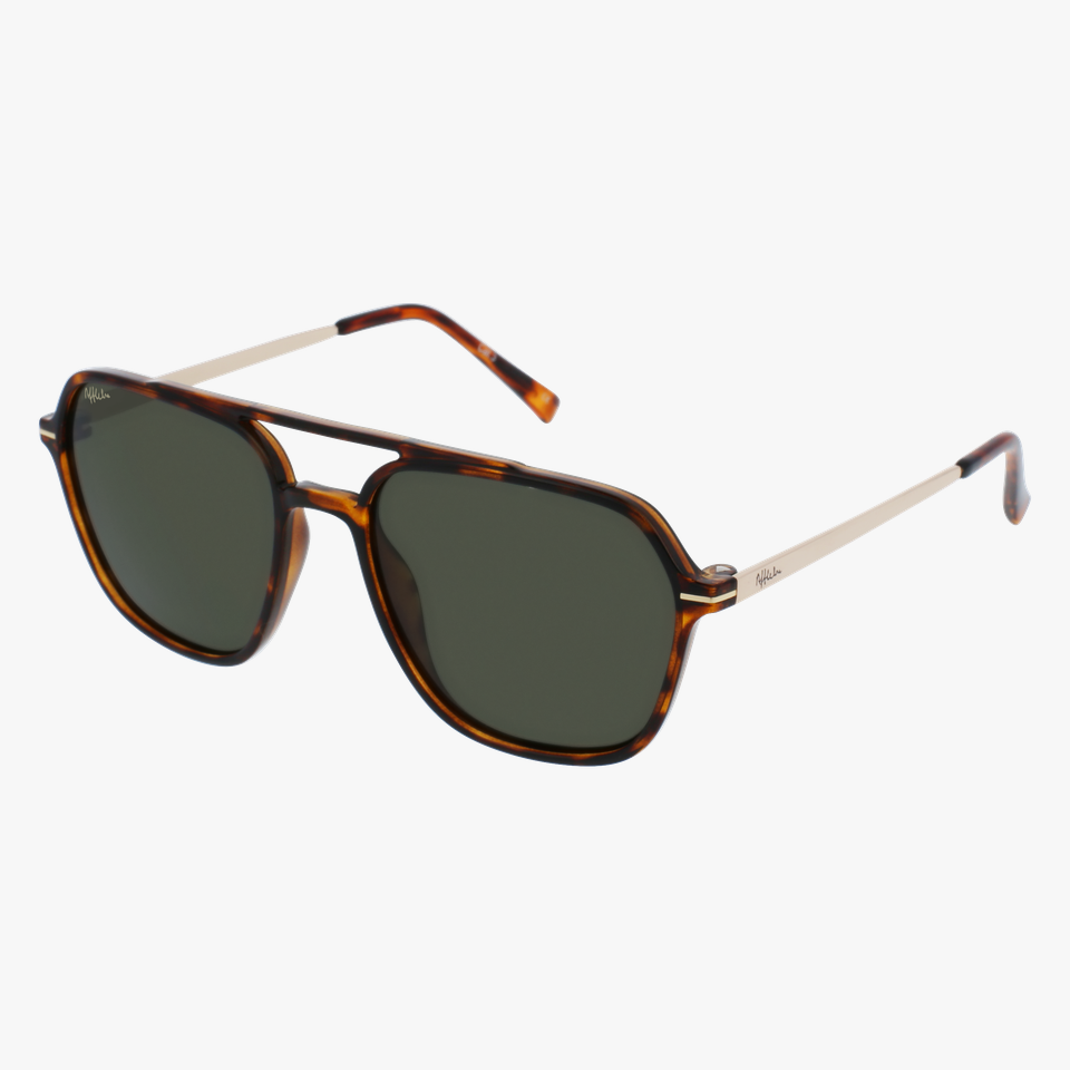 Lunettes de soleil homme IKER écaille/dorée - Vue de face