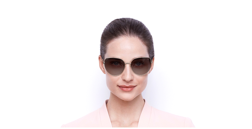 LUNETTES DE SOLEIL femme GU7784 doré/rose mat - Vue de face